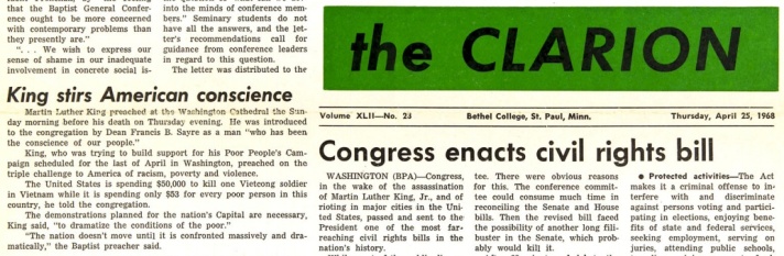 Clarion coverage of the assassination of Martin Luther King, Jr.