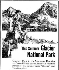 1916 ad for Glacier National Park